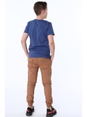 Pantaloni caramel baieti cu benzi elastice NDZ105 - Magazin online - Boutique